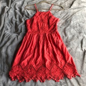Size S coral pink lacey sundress